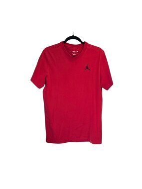 Jordan Red Short Sleeve T-Shirt With Jumpman Logo Print Mens Size M